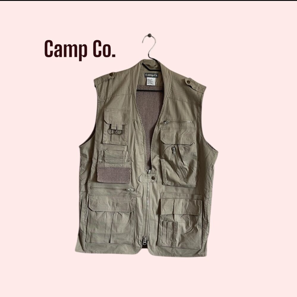 Humvee Camp Co NWT Tactical Safari Vest L Khaki Utility Multi Pocket Outdoor